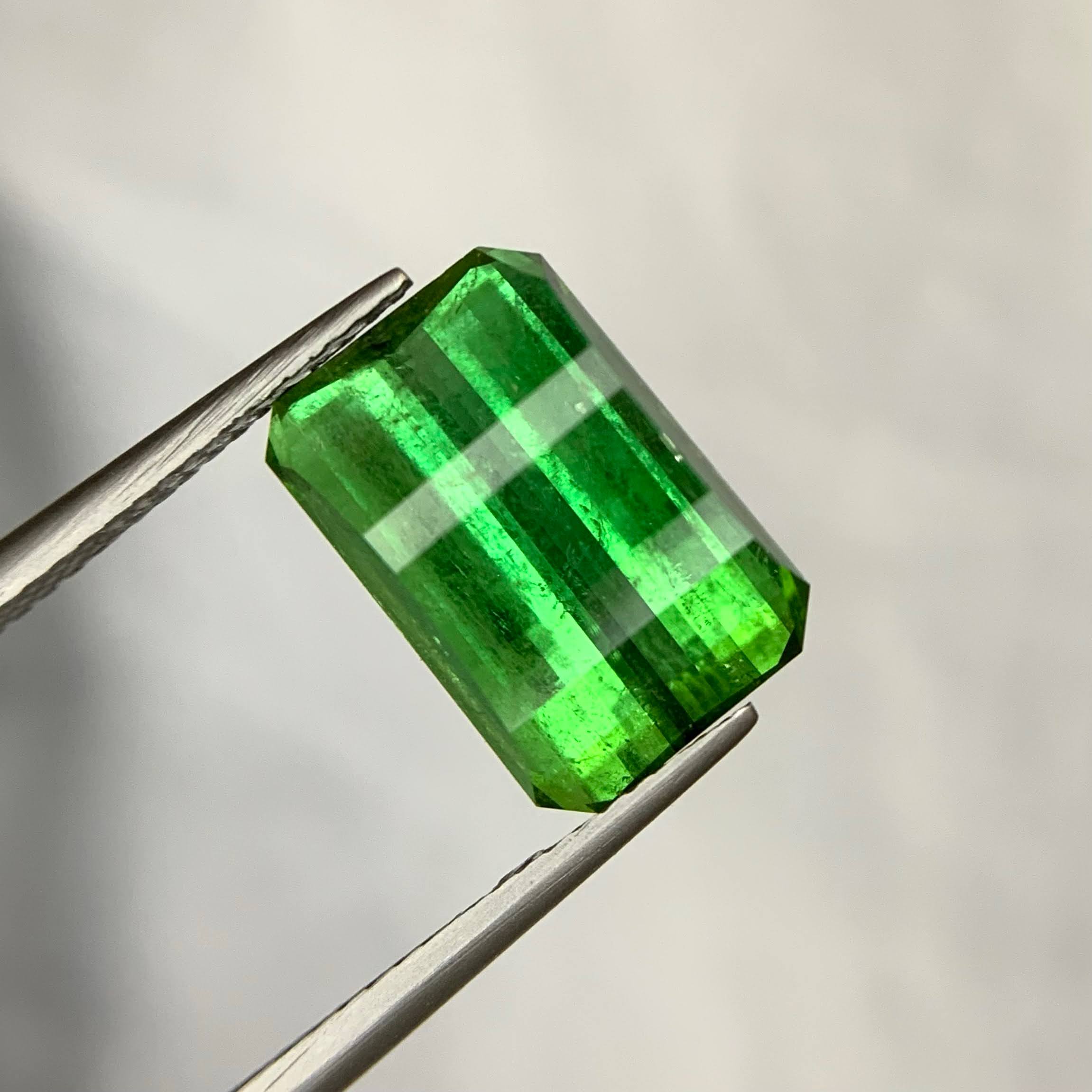 Natural Green Tourmaline 8.55 Ct Pixel Cut Loose Gemstone | VVS Afghanistan Tourmaline | Untreated Fine Jewelry Gem