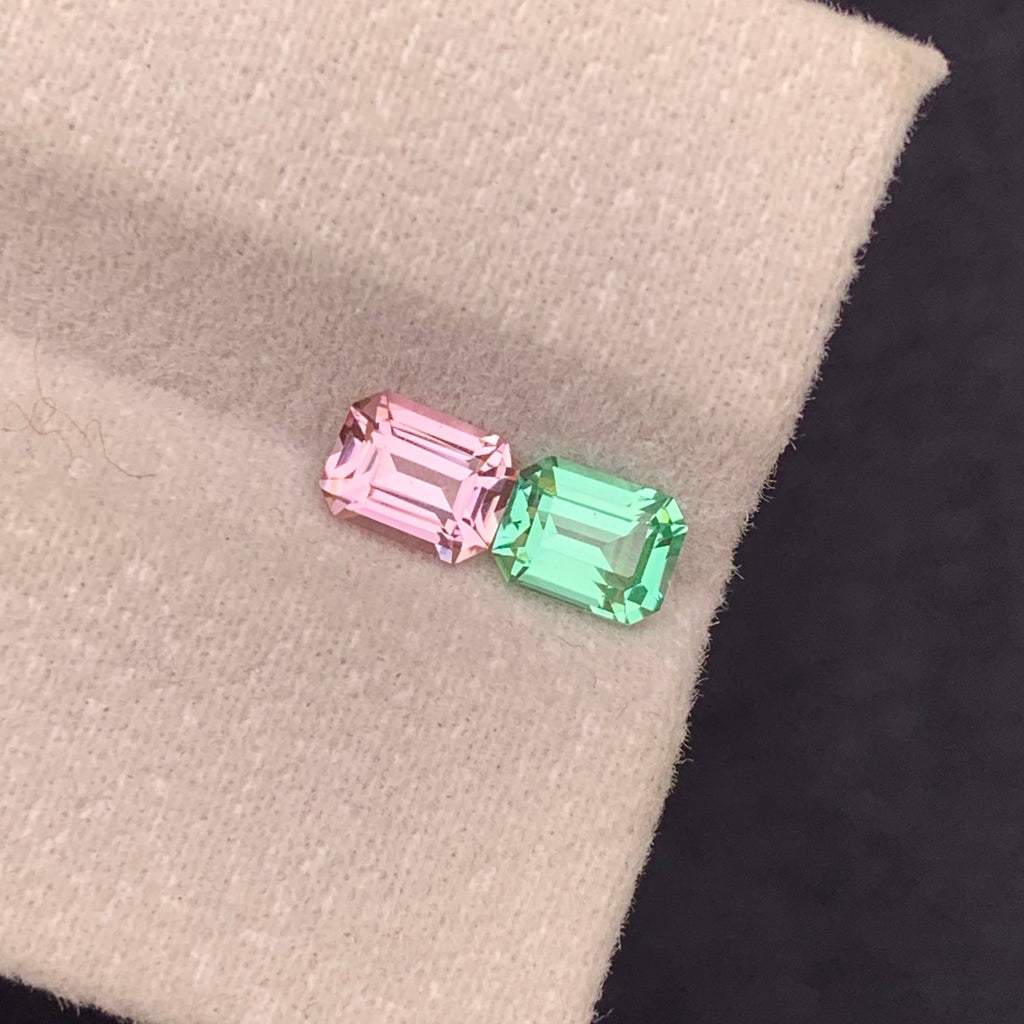 Natural Reverse Tourmaline Pair 1.29 Ct Eye Clean Loose Gemstones | Afghanistan Tourmaline | Untreated Matching Pair Gems
