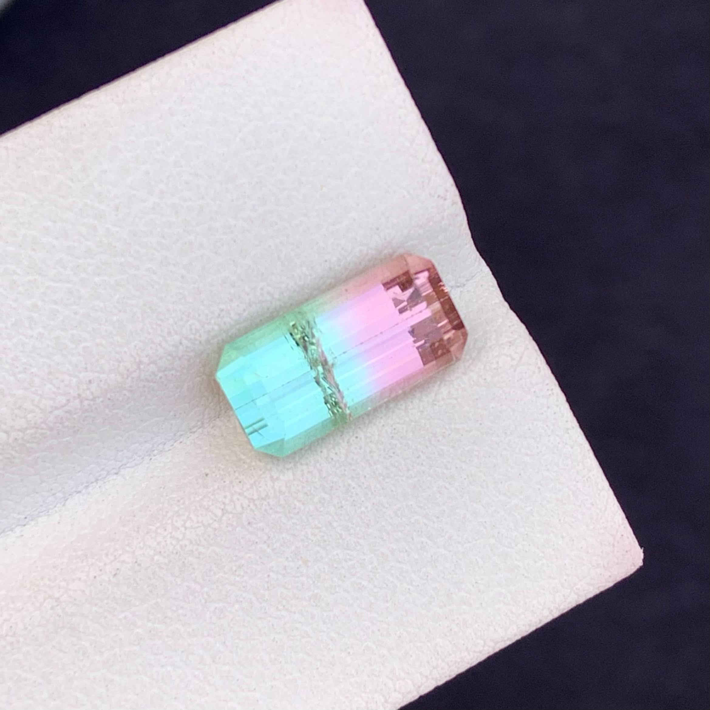 Natural Watermelon Tourmaline 3.44 Ct Loose Gemstone | Afghanistan Tourmaline | Bi-Color Included Gem | Untreated Jewelry Stone