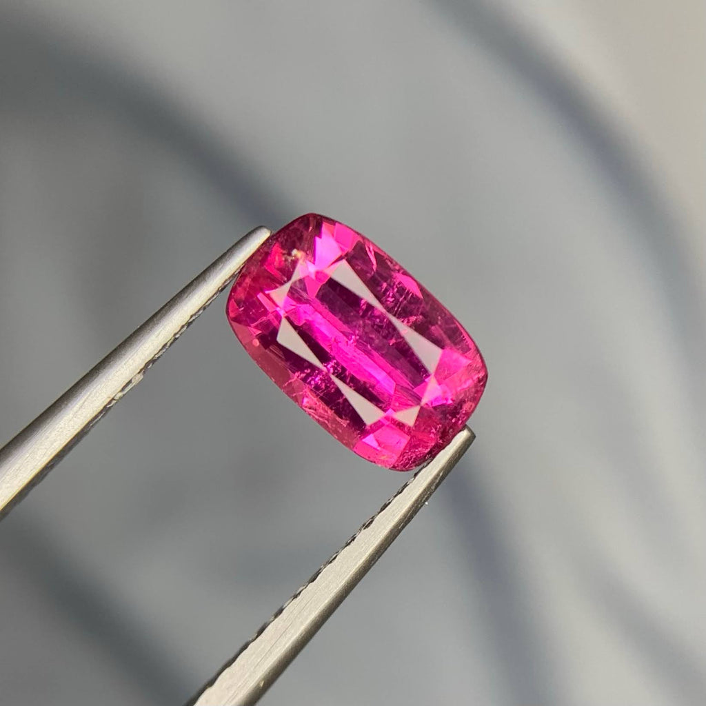 Natural Rubellite Tourmaline 1.55 Ct Cushion Cut Loose Gemstone | Afghanistan Rubellite | Untreated Pink Red Tourmaline Gem