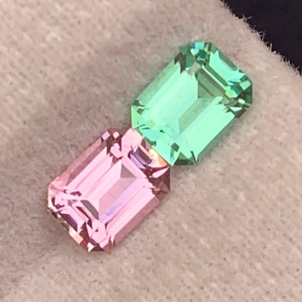 Natural Reverse Tourmaline Pair 1.29 Ct Eye Clean Loose Gemstones | Afghanistan Tourmaline | Untreated Matching Pair Gems