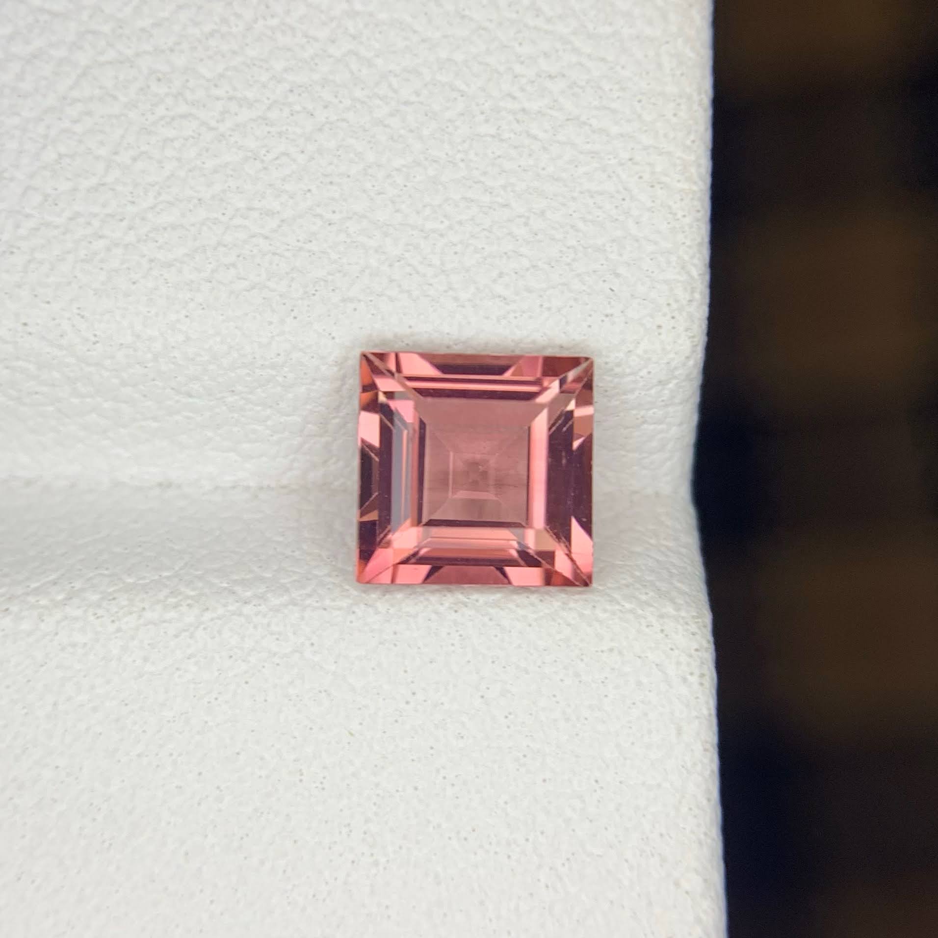 Natural Pink Tourmaline 1.38 Ct Asscher Cut Eye Clean Untreated Afghanistan