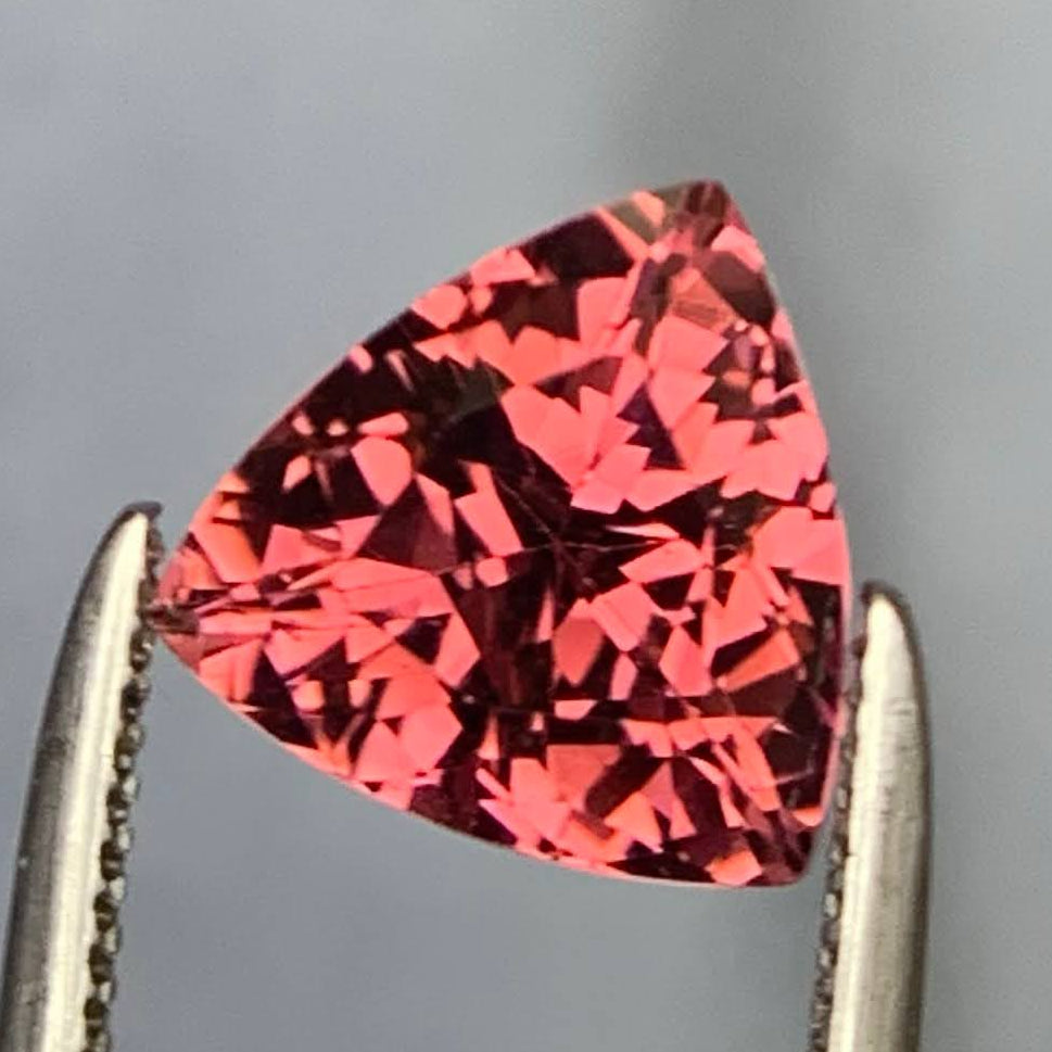 Natural Peach Tourmaline 1.80 Ct Loose Gemstone | Trilliant Cut Eye Clean | Afghanistan Untreated Tourmaline | Jewelry Stone Main image