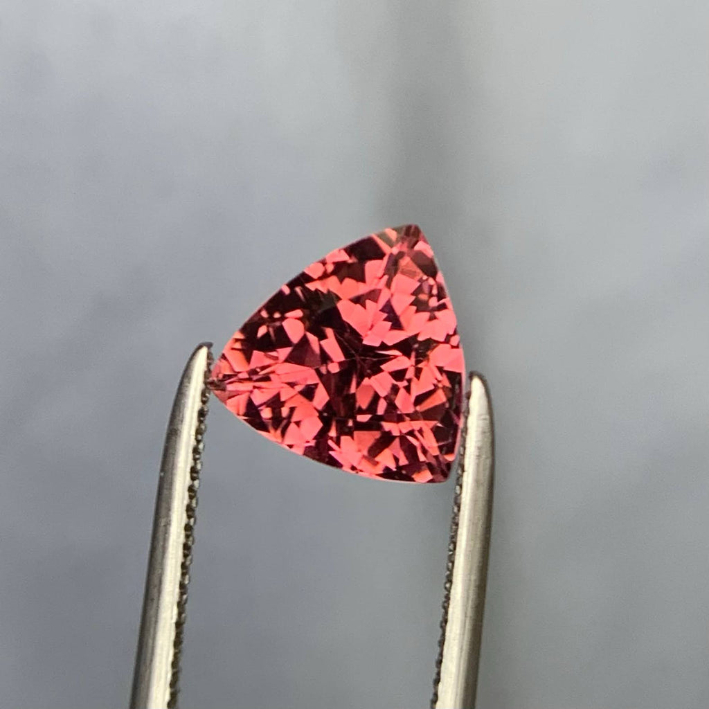 Natural Peach Tourmaline 1.80 Ct Loose Gemstone | Trilliant Cut Eye Clean | Afghanistan Untreated Tourmaline | Jewelry Stone