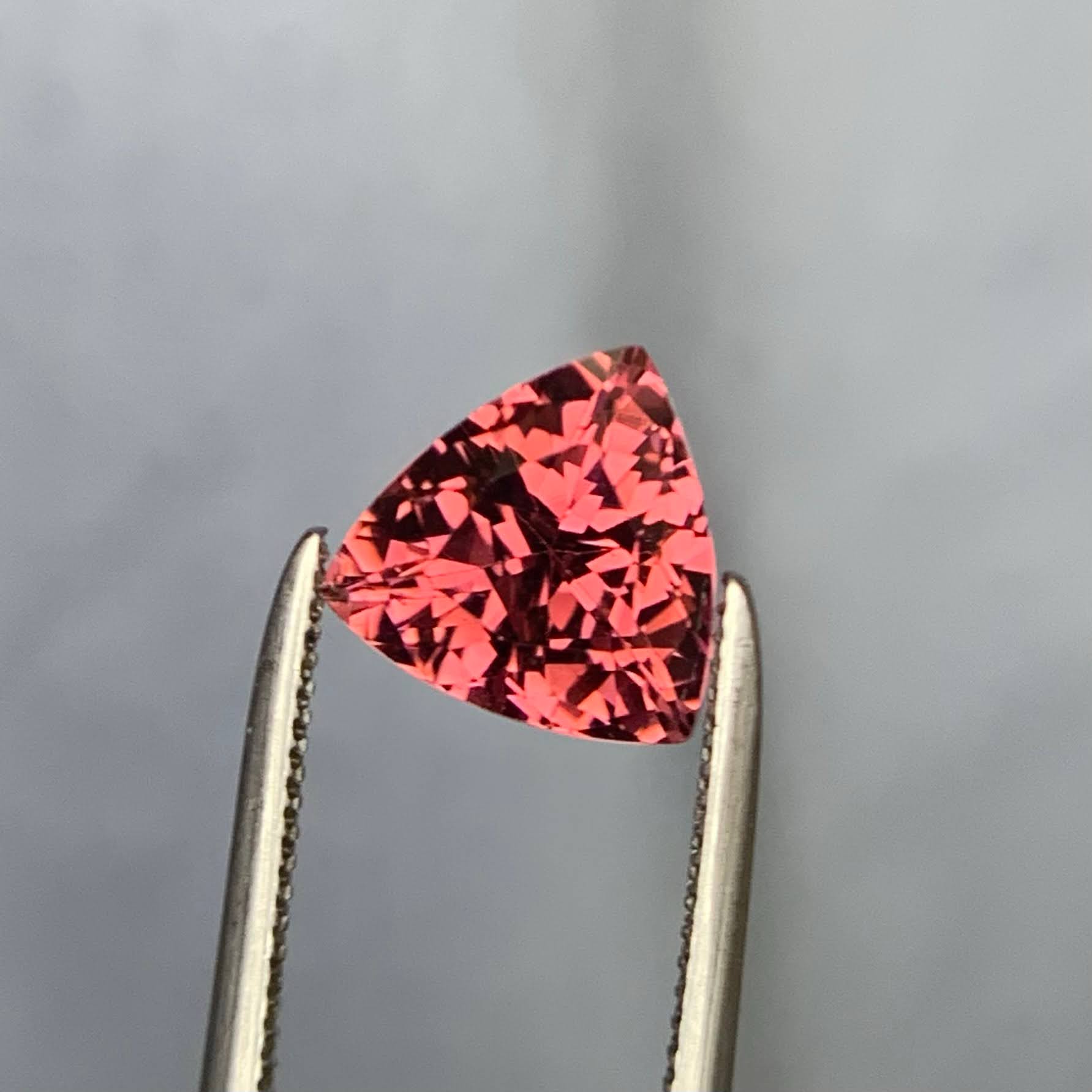Natural Peach Tourmaline 1.80 Ct Loose Gemstone | Trilliant Cut Eye Clean | Afghanistan Untreated Tourmaline | Jewelry Stone