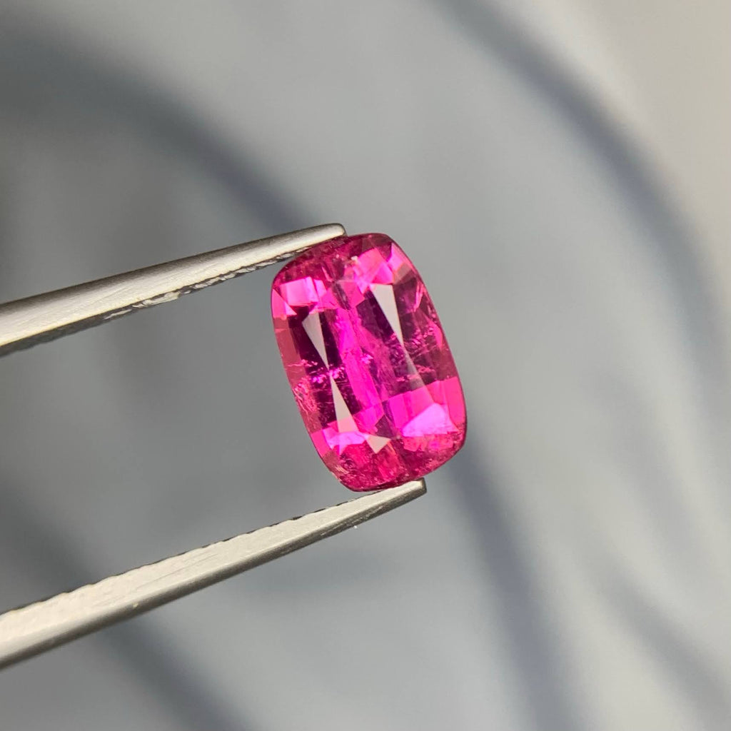 Natural Rubellite Tourmaline 1.55 Ct Cushion Cut Loose Gemstone | Afghanistan Rubellite | Untreated Pink Red Tourmaline Gem