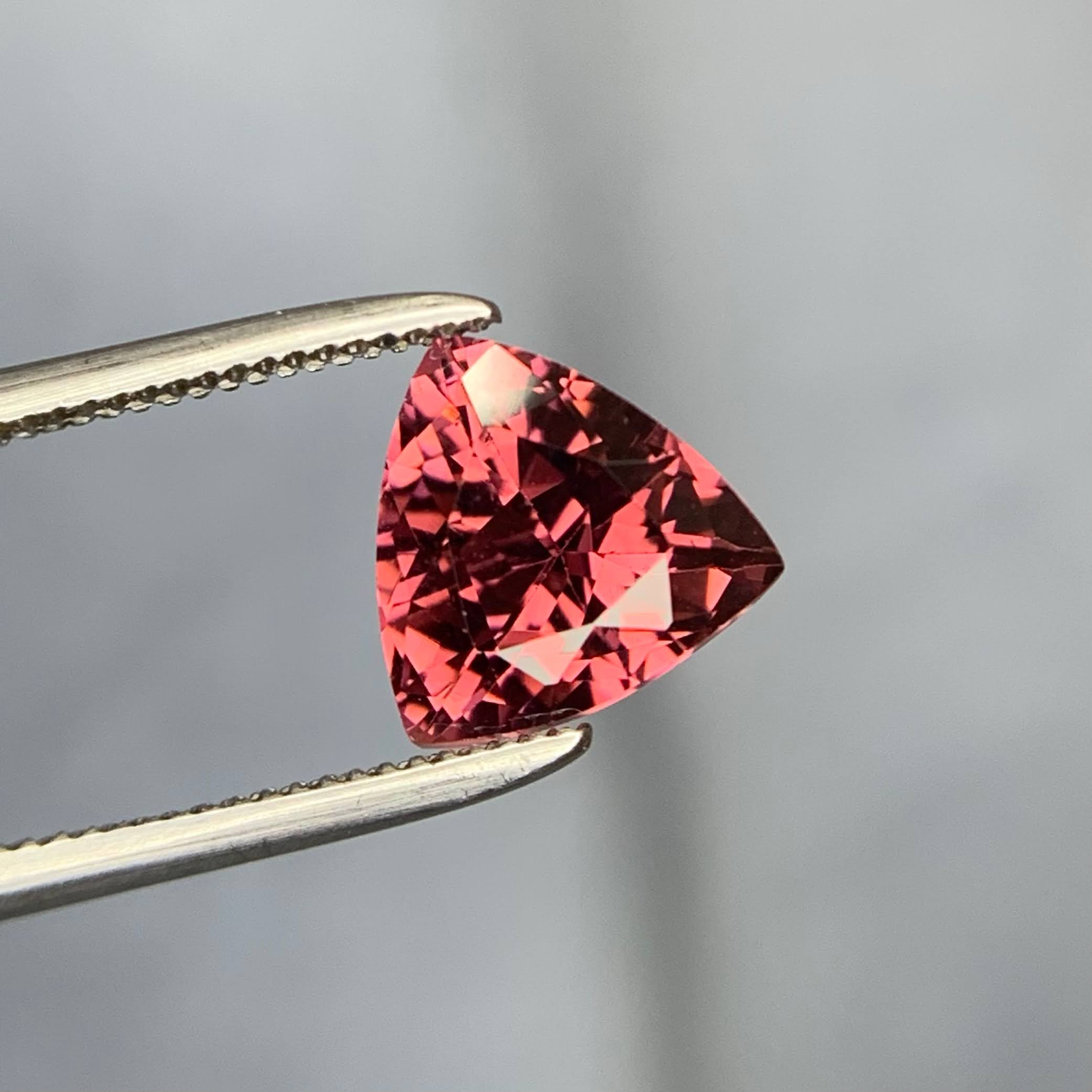 Natural Peach Tourmaline 1.80 Ct Loose Gemstone | Trilliant Cut Eye Clean | Afghanistan Untreated Tourmaline | Jewelry Stone