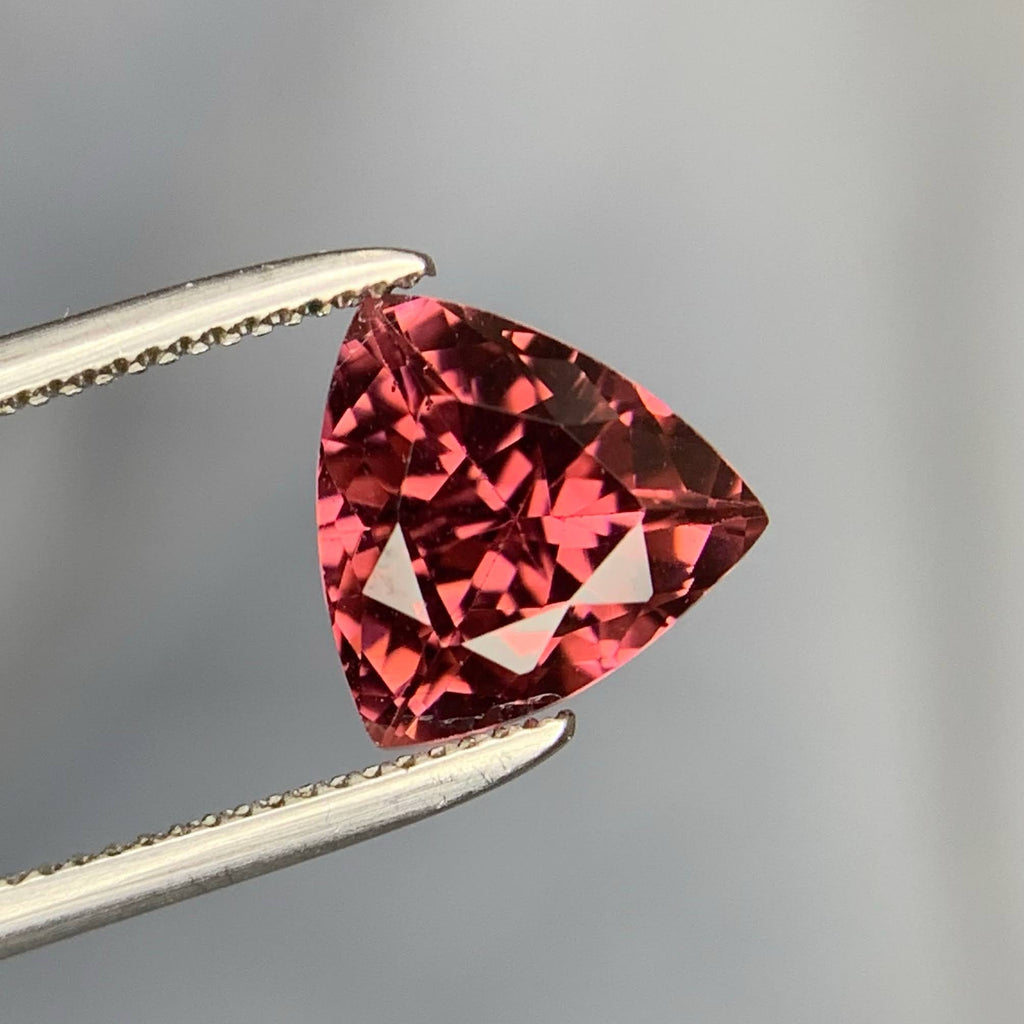 Natural Peach Tourmaline 1.80 Ct Loose Gemstone | Trilliant Cut Eye Clean | Afghanistan Untreated Tourmaline | Jewelry Stone